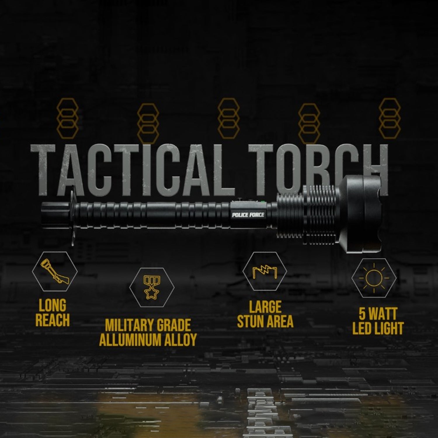 Police Force Tactical Torch Stun Flashlight 17,000,000