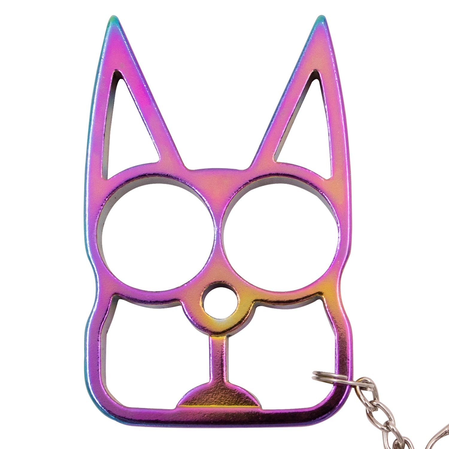 Cat Self Defense Steel Keychain Weapon - Rainbow