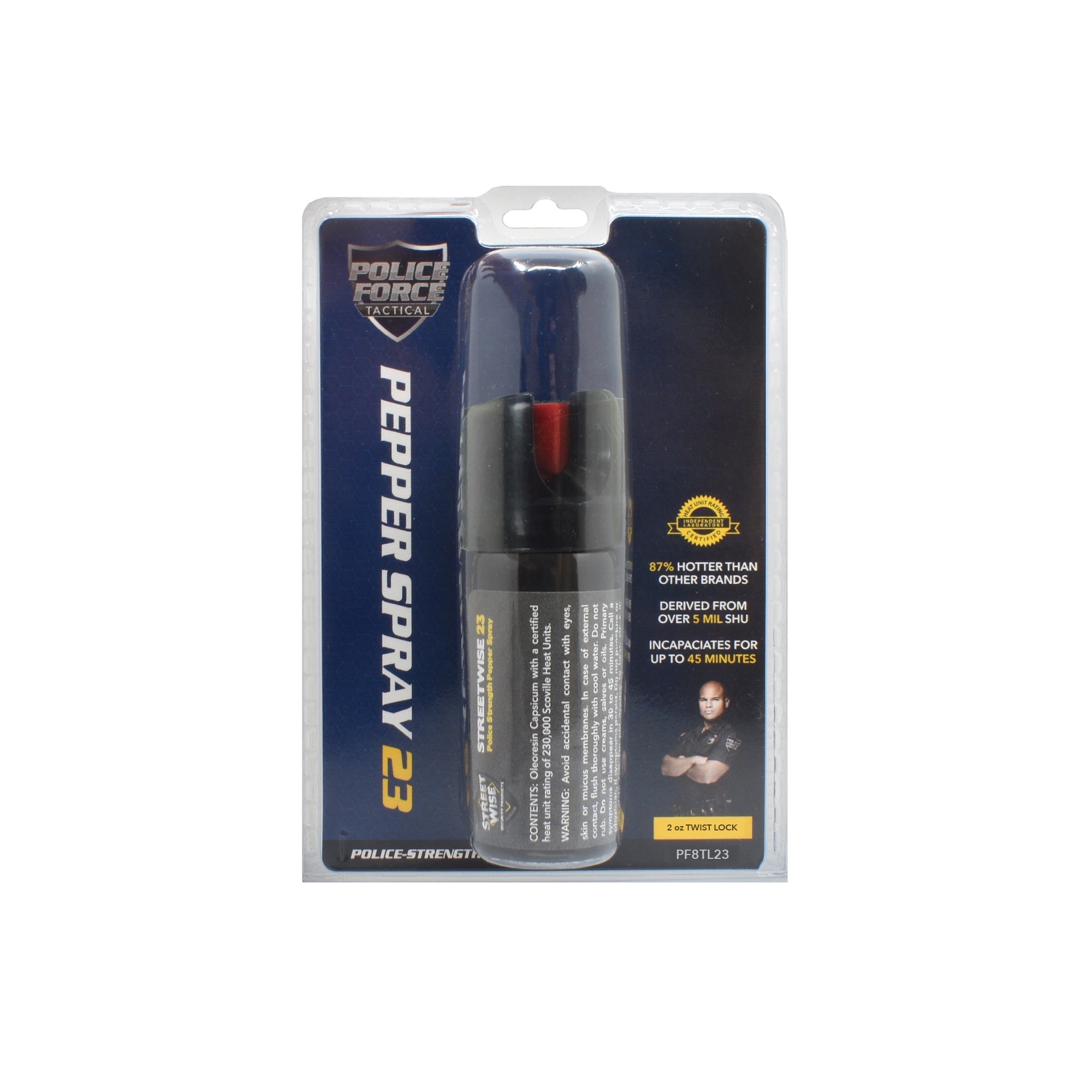 Police Force 23 Stream Pepper Spray Twist Lock
