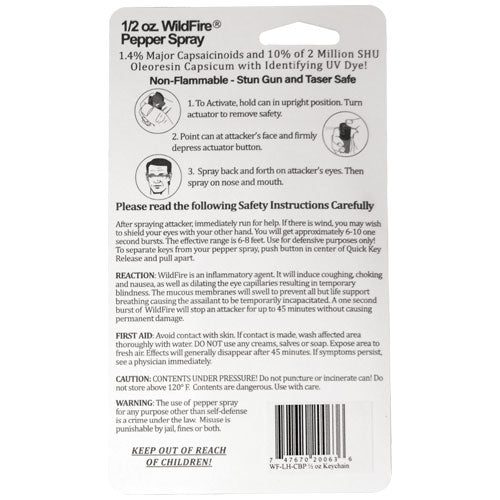 Wildfire Pepper Spray Fashion Leatherette Keychain Holster - .5 oz (1.4% MC)