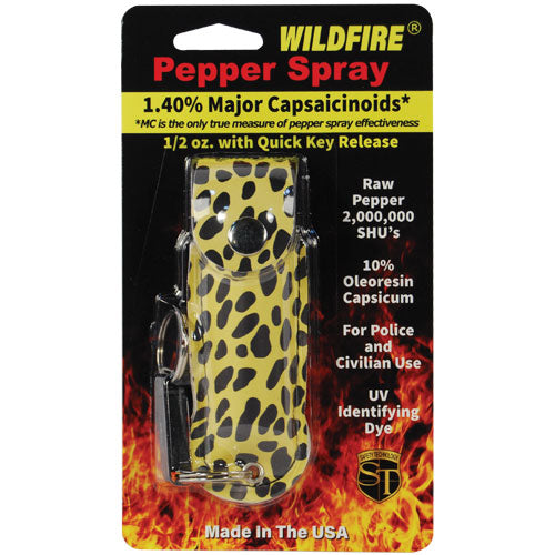 Wildfire Pepper Spray Fashion Leatherette Keychain Holster - .5 oz (1.4% MC)