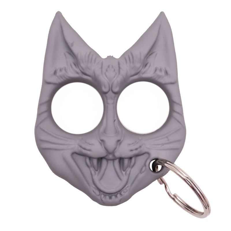 Evil Cat Self-Defense Keychain Weapon - Light Gray