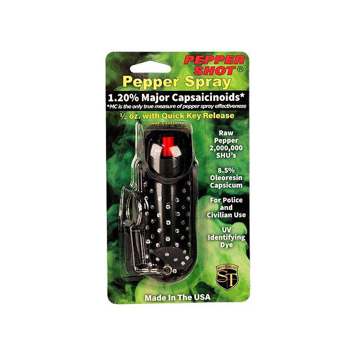 Pepper Shot Pepper Spray Halo Keychain - .5 oz (1.2% MC) - Guardian Self Defense