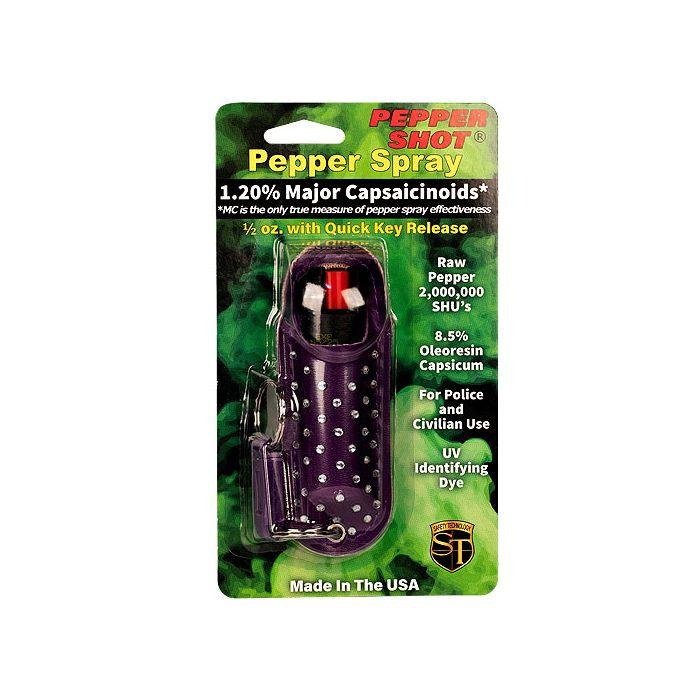 Pepper Shot Pepper Spray Halo Keychain - .5 oz (1.2% MC) - Guardian Self Defense