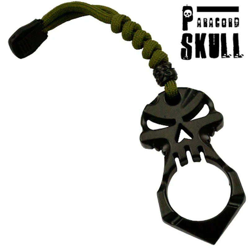Skull Head Keychain Weapon and Bottle Opener - Black