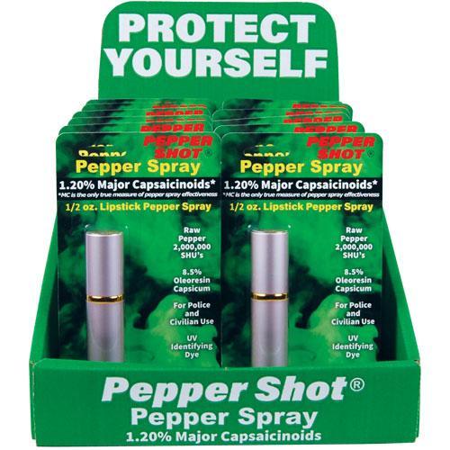 Pepper Shot Wholesale Pepper Spray Lipstick - Case of 12 (1.2% MC)