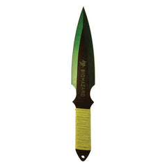 2 Piece Throwing Knife Green Color Biohazard