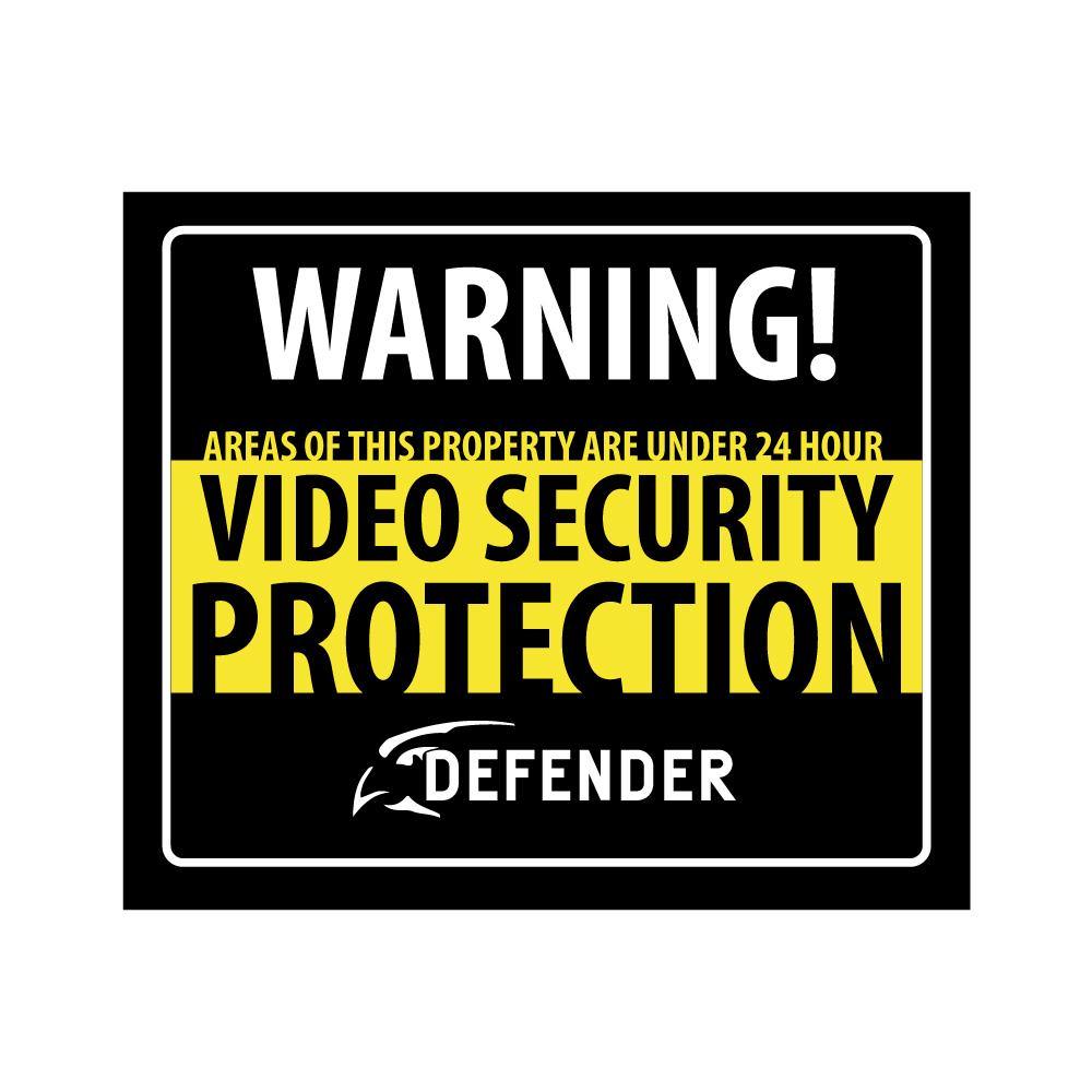 Guard Screen Sign Defender Indoor Video Security System Warning Sign w/Stickers ...