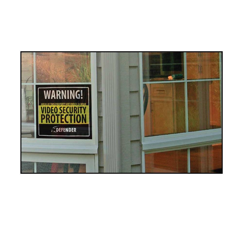 Windows Protection Sign Defender Indoor Video Security System Warning Sign w/Stickers ...