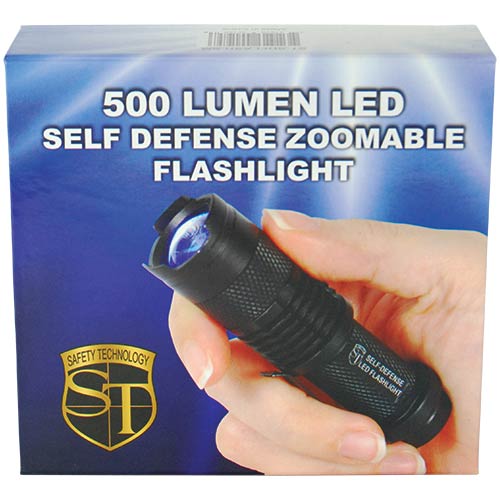 Safety Technology 3000 Lumens Led Self Defense Zoomable Flashlight