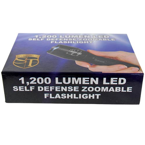 Safety Technology 3000 Lumens Led Self Defense Zoomable Flashlight