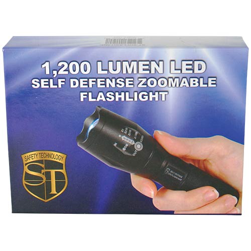Safety Technology 3000 Lumens Led Self Defense Zoomable Flashlight
