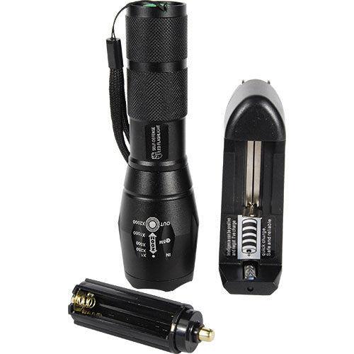 Safety Technology 3000 Lumens Led Self Defense Zoomable Flashlight