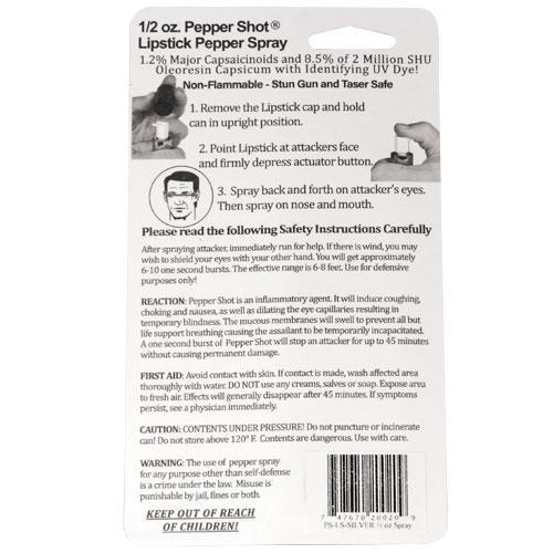 Pepper Shot Pepper Spray Disguised Lipstick - .5 oz (1.2% MC)
