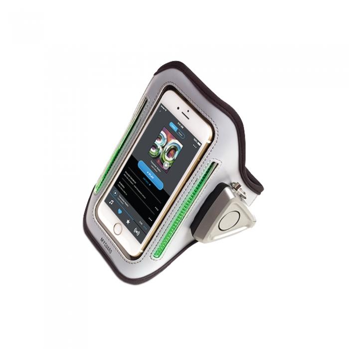 MYGUARD SPORT LED Armband & Safety Alarm w/Phone Holder