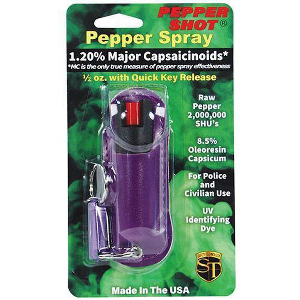 Pepper Shot Pepper Spray Halo Keychain - .5 oz (1.2% MC) - Guardian Self Defense