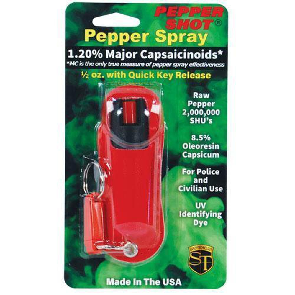 Pepper Shot Pepper Spray Halo Keychain - .5 oz (1.2% MC) - Guardian Self Defense