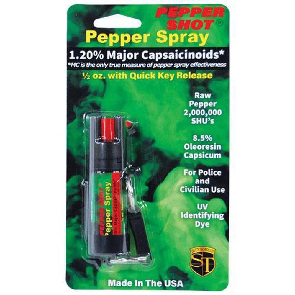 Pepper Shot Pepper Spray Quick Release Keychain - .5 oz (1.2% MC)