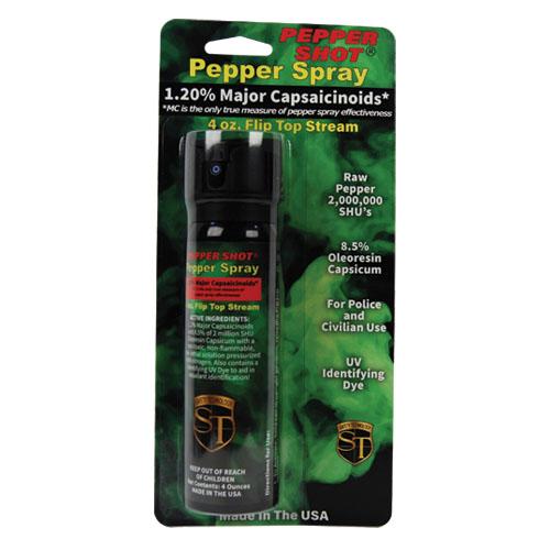 Pepper Shot Pepper Spray Flip Top Stream - 4 oz (1.2% MC)