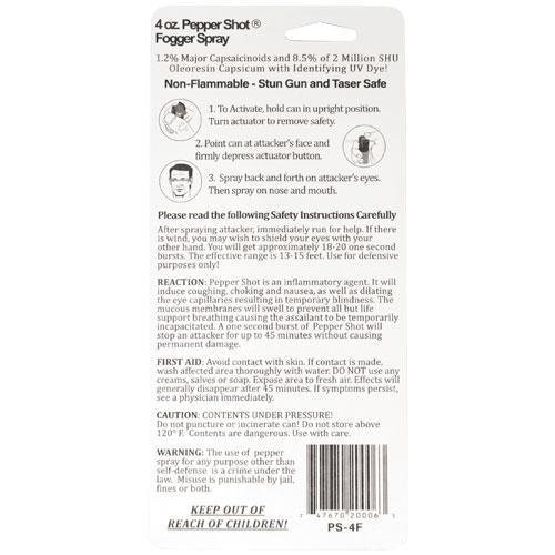 Pepper Shot Pepper Spray Fogger - 4 oz (1.2% MC) - Guardian Self Defense