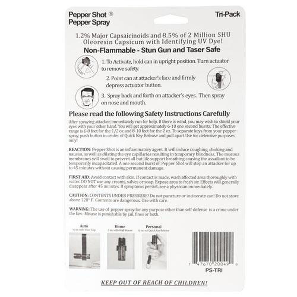 Pepper Shot Pepper Spray Tri-Pack - (1.2% MC)