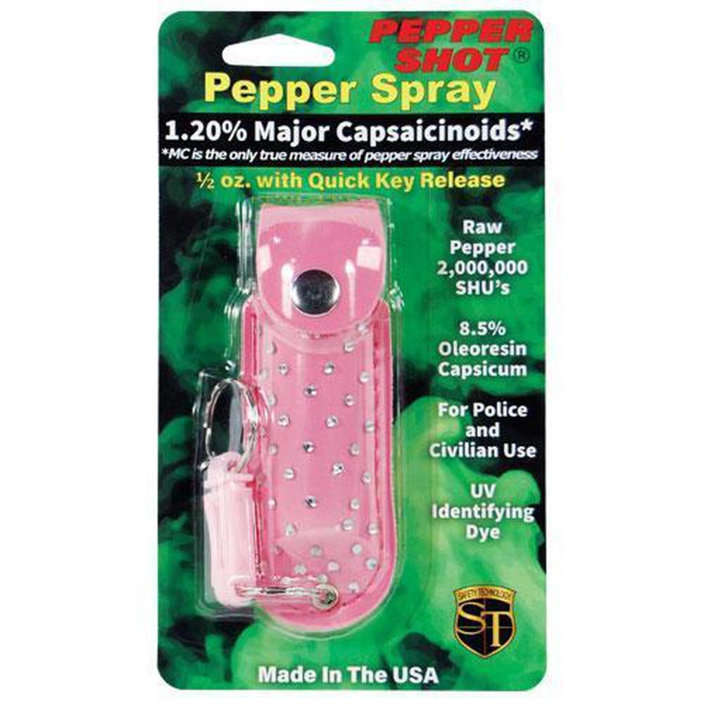 Pepper Shot Pepper Spray Soft Case Rhinestone - .5 oz (1.2% MC)