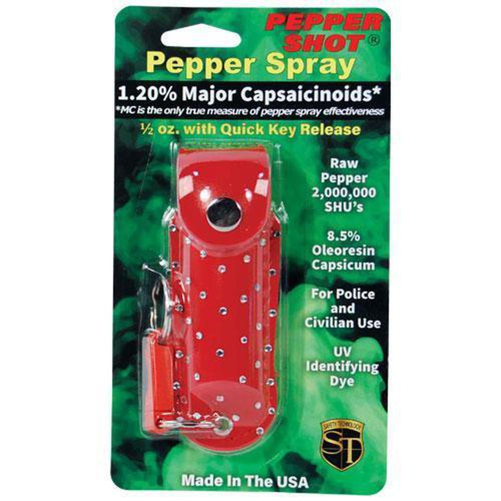 Pepper Shot Pepper Spray Soft Case Rhinestone - .5 oz (1.2% MC)