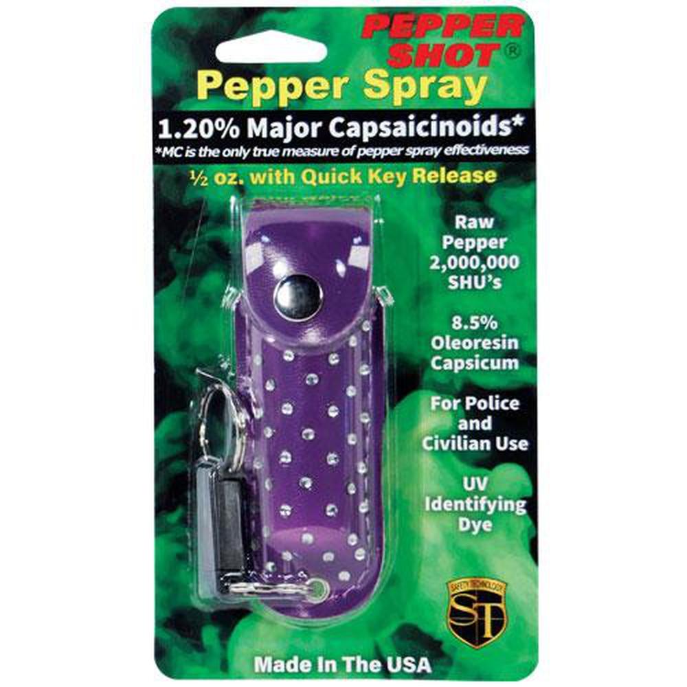 Pepper Shot Pepper Spray Soft Case Rhinestone - .5 oz (1.2% MC)