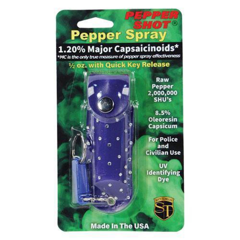 Pepper Shot Pepper Spray Soft Case Rhinestone - .5 oz (1.2% MC)