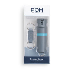 POM Keychain Pepper Spray - Grey & Aqua (1.40% MC)