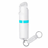 POM Keychain Pepper Spray - White & Aqua (1.40% MC)