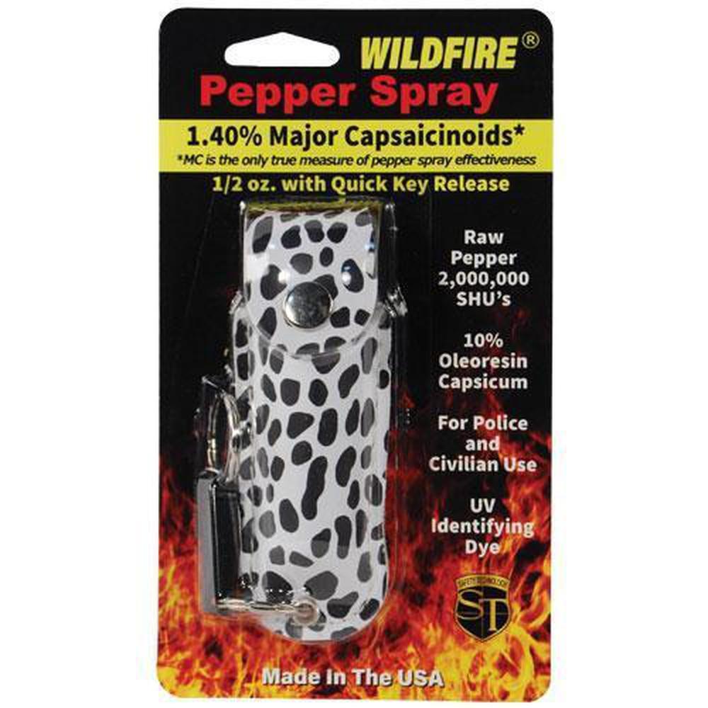 Wildfire Pepper Spray Fashion Leatherette Keychain Holster - .5 oz (1.4% MC)