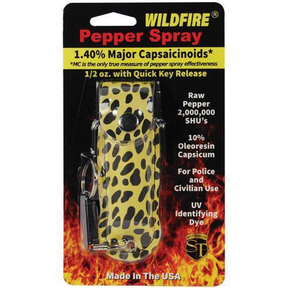 Wildfire Pepper Spray Fashion Leatherette Keychain Holster - .5 oz (1.4% MC)