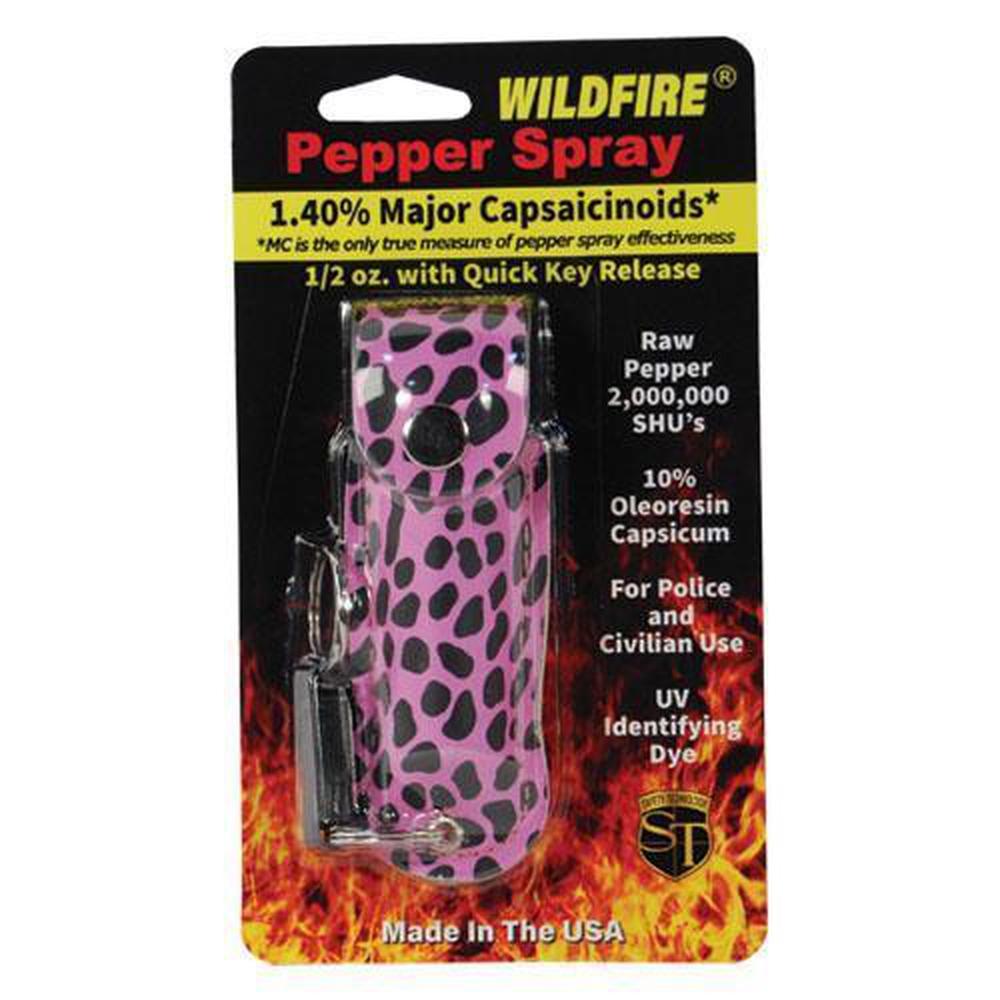 Wildfire Pepper Spray Fashion Leatherette Keychain Holster - .5 oz (1.4% MC)