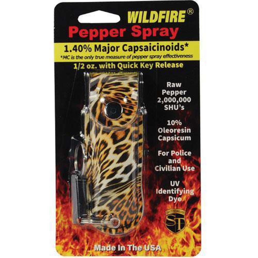 Wildfire Pepper Spray Fashion Leatherette Keychain Holster - .5 oz (1.4% MC)