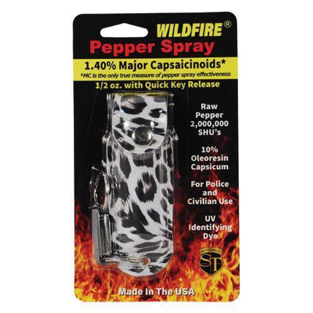 Wildfire Pepper Spray Fashion Leatherette Keychain Holster - .5 oz (1.4% MC)