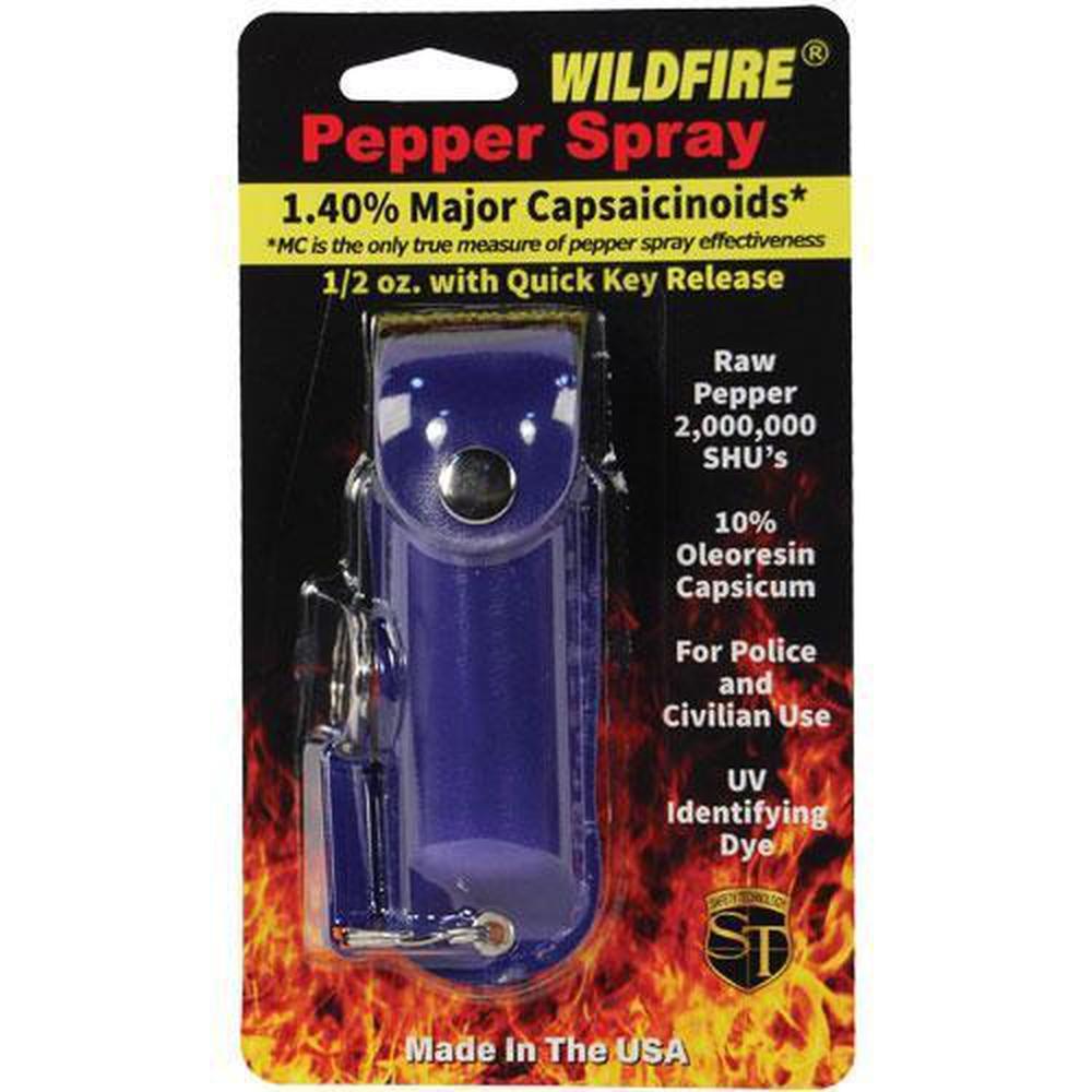 Wildfire Pepper Spray Fashion Leatherette Keychain Holster - .5 oz (1.4% MC)
