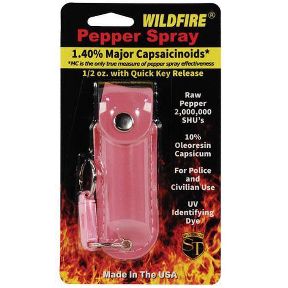 Wildfire Pepper Spray Fashion Leatherette Keychain Holster - .5 oz (1.4% MC)