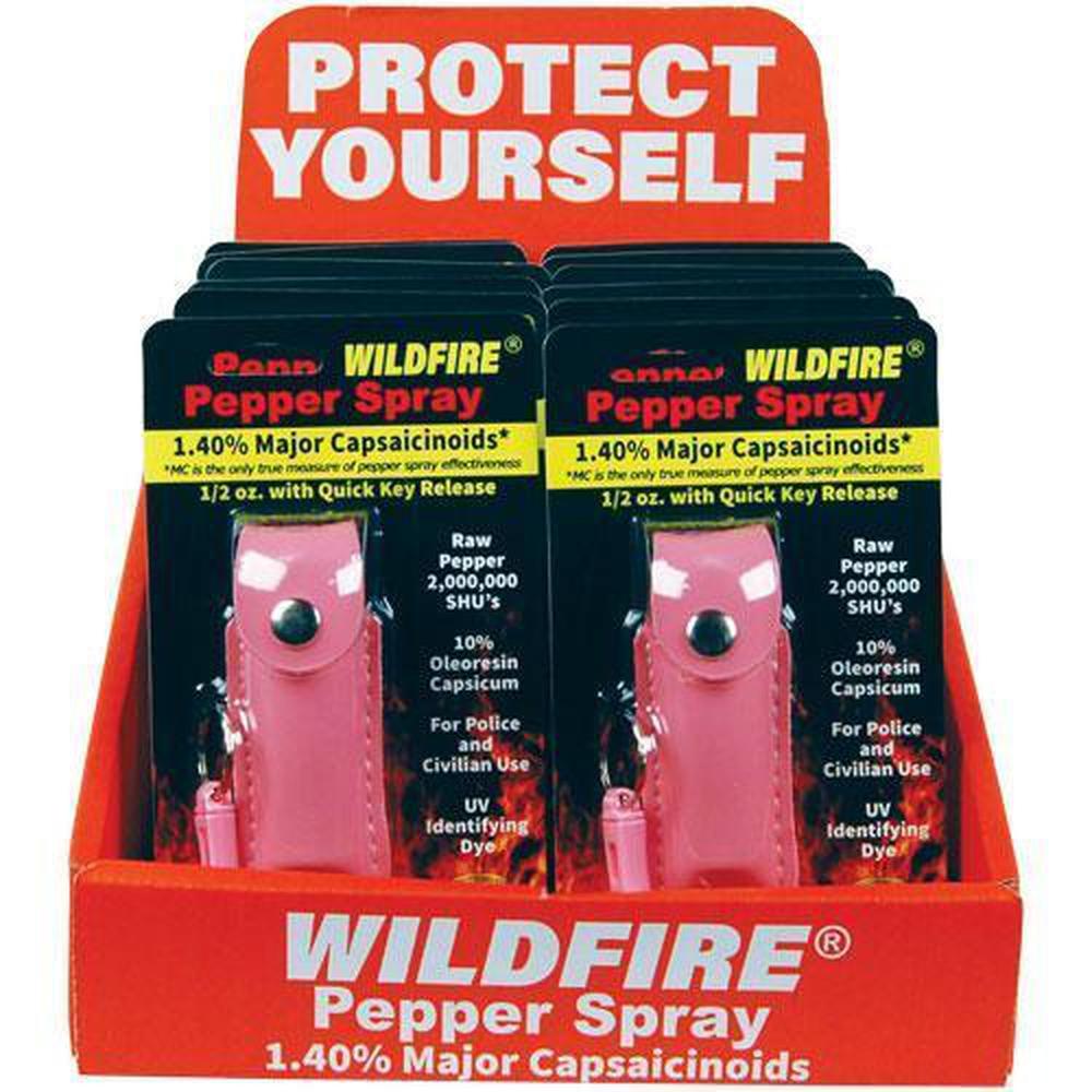 Wildfire Pepper Spray Fashion Leatherette Keychain Holster - .5 oz (1.4% MC)