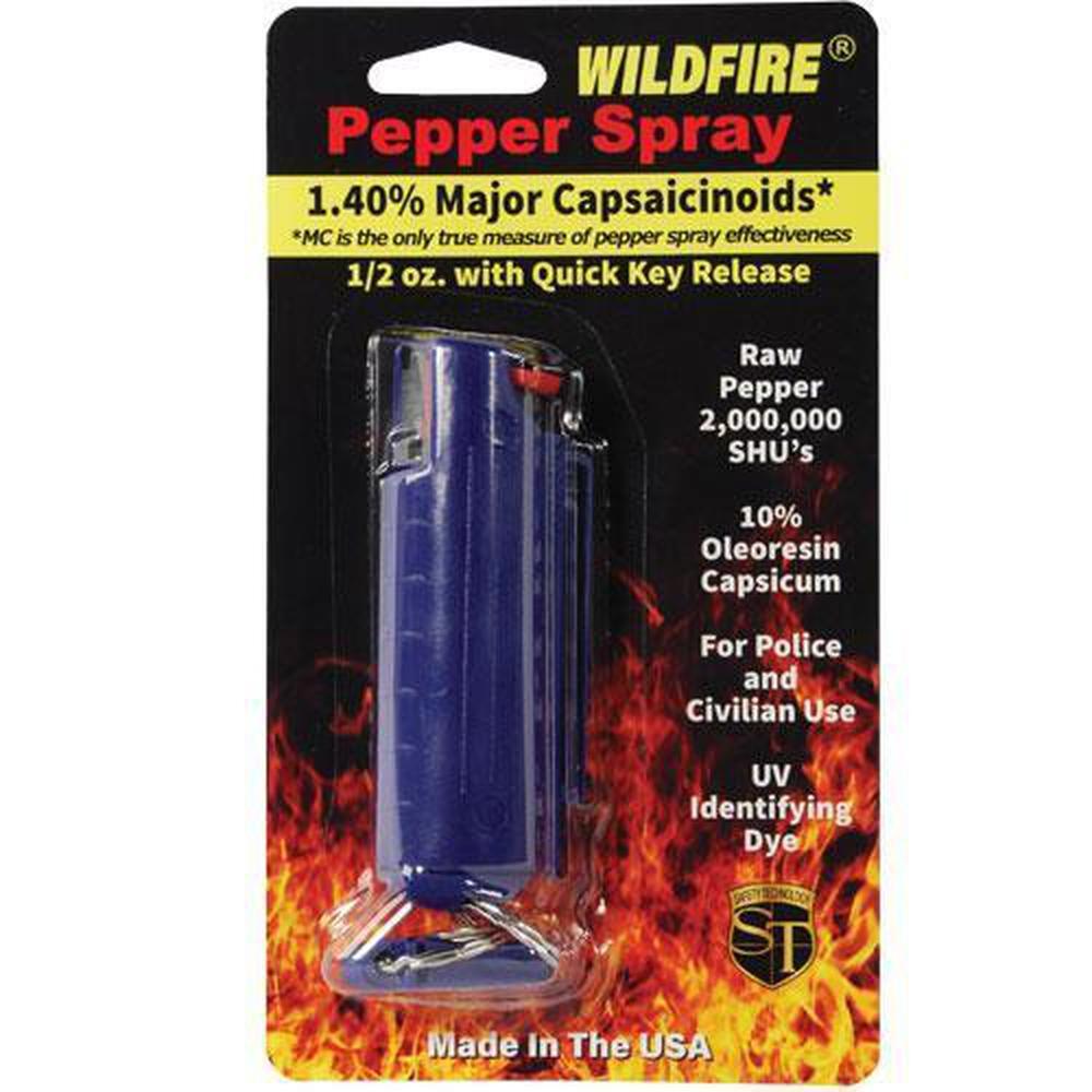 Wildfire Pepper Spray Hard Case Quick Release Keychain - .5 oz (1.4% MC)