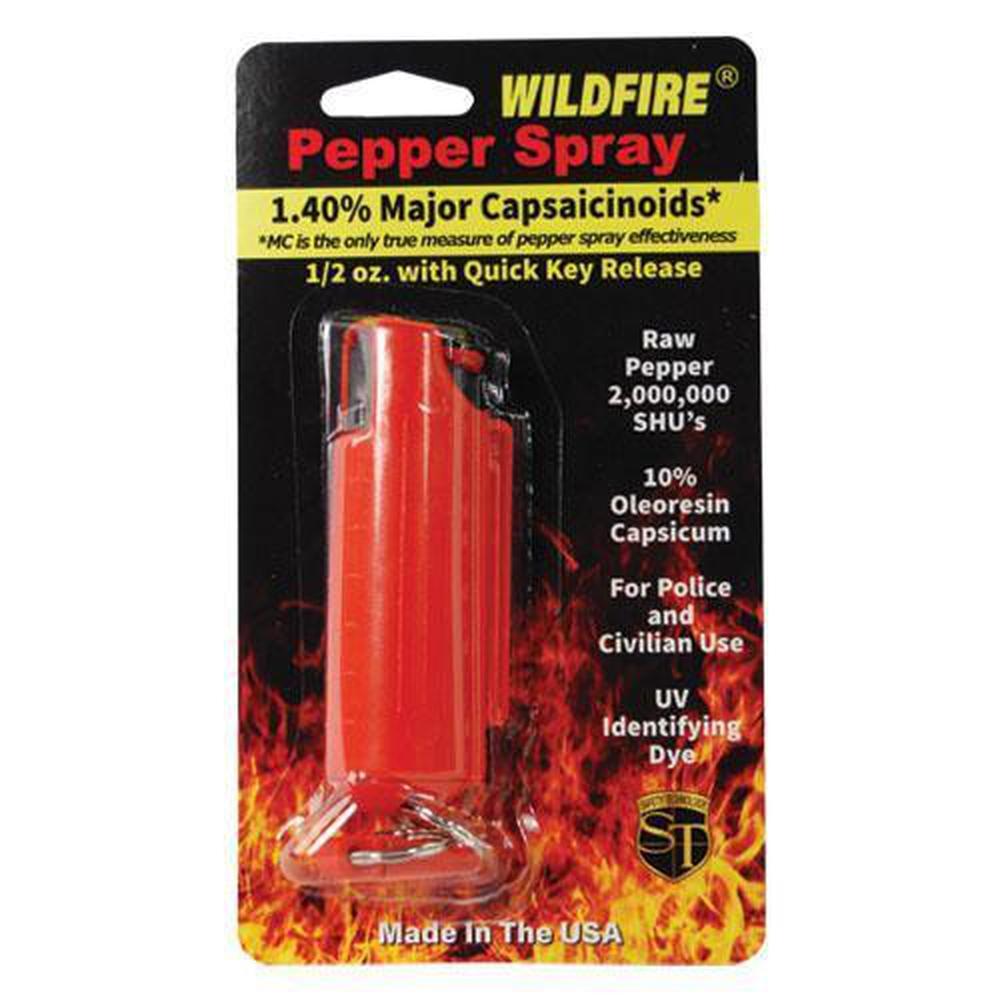 Wildfire Pepper Spray Hard Case Quick Release Keychain - .5 oz (1.4% MC)