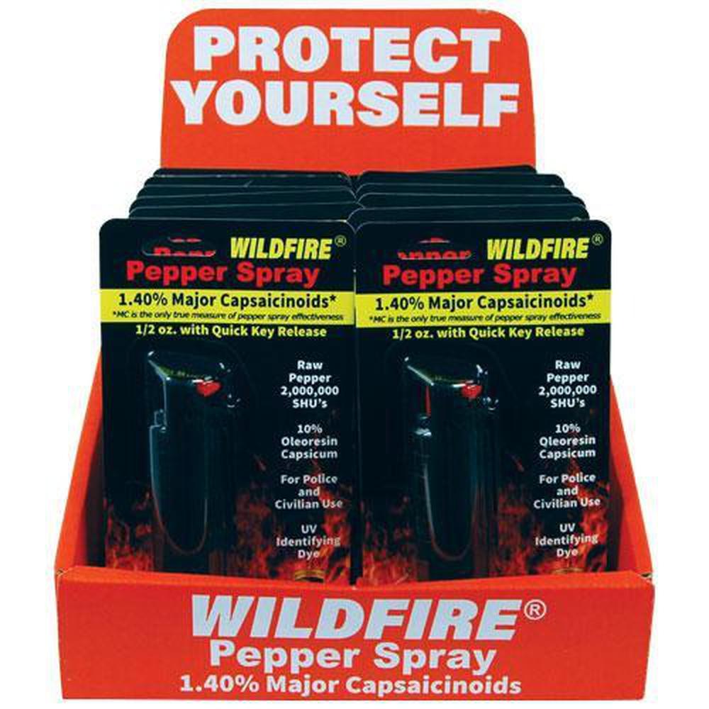 Wildfire Pepper Spray Hard Case Quick Release Keychain - .5 oz (1.4% MC)