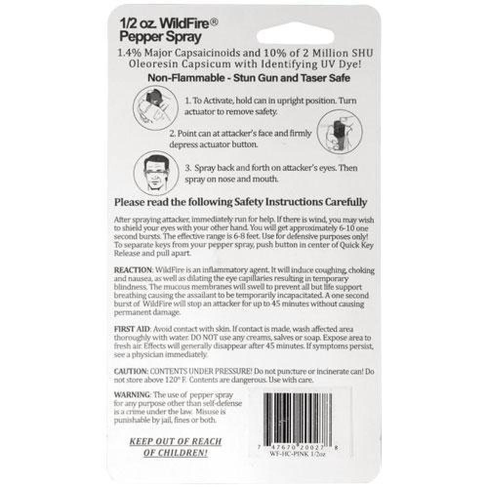 Wildfire Pepper Spray Hard Case Quick Release Keychain - .5 oz (1.4% MC)