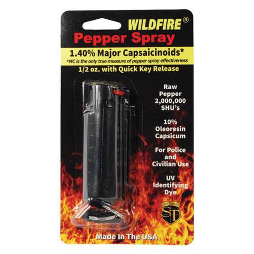 Wildfire Pepper Spray Hard Case Quick Release Keychain - .5 oz (1.4% MC)